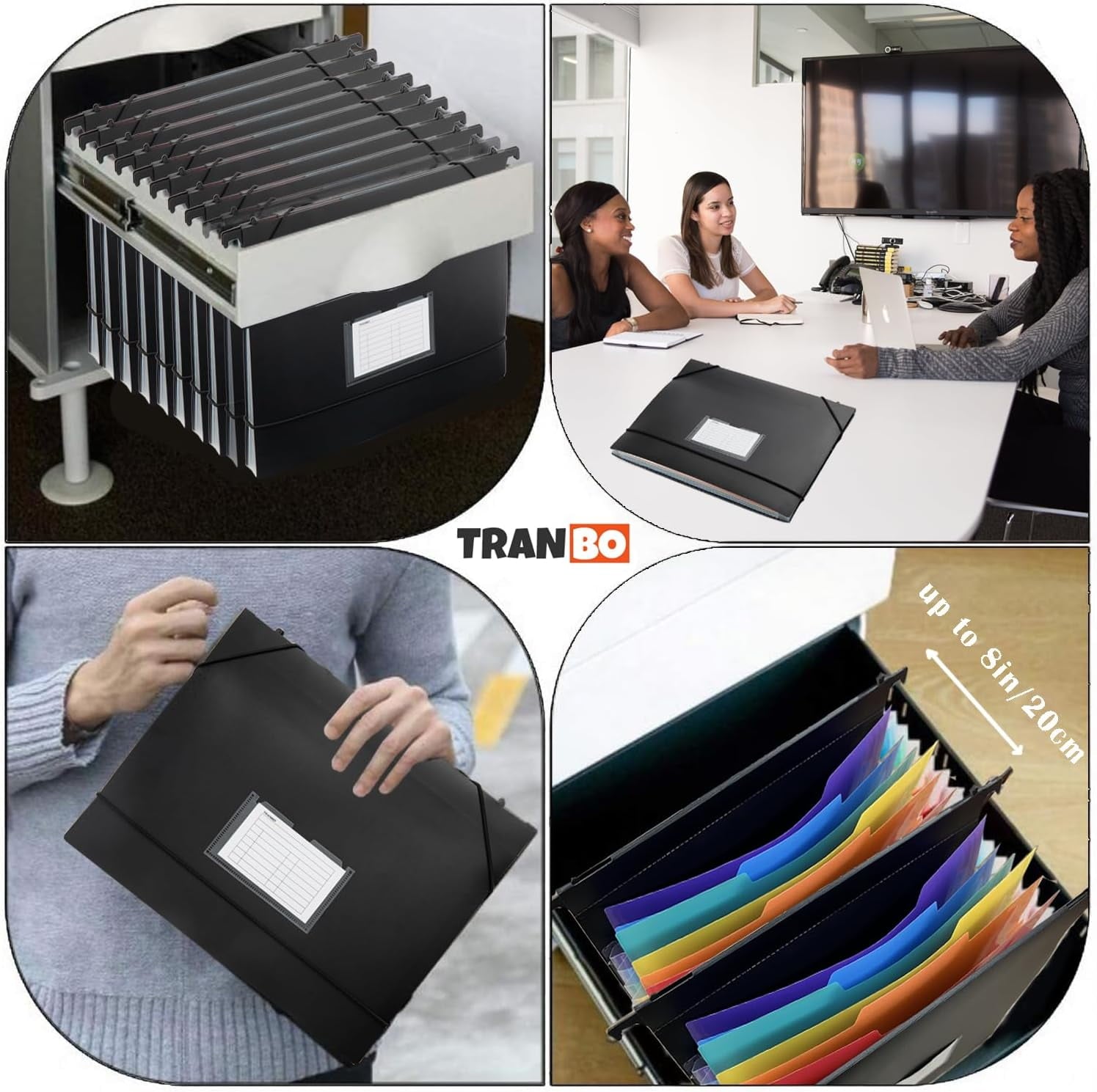 2-in-1 Expanding Hanging File Folders for Filing Cabinet, 7 Pockets Extra Capacity Hanging Accordion File Organizer w... - Image 4