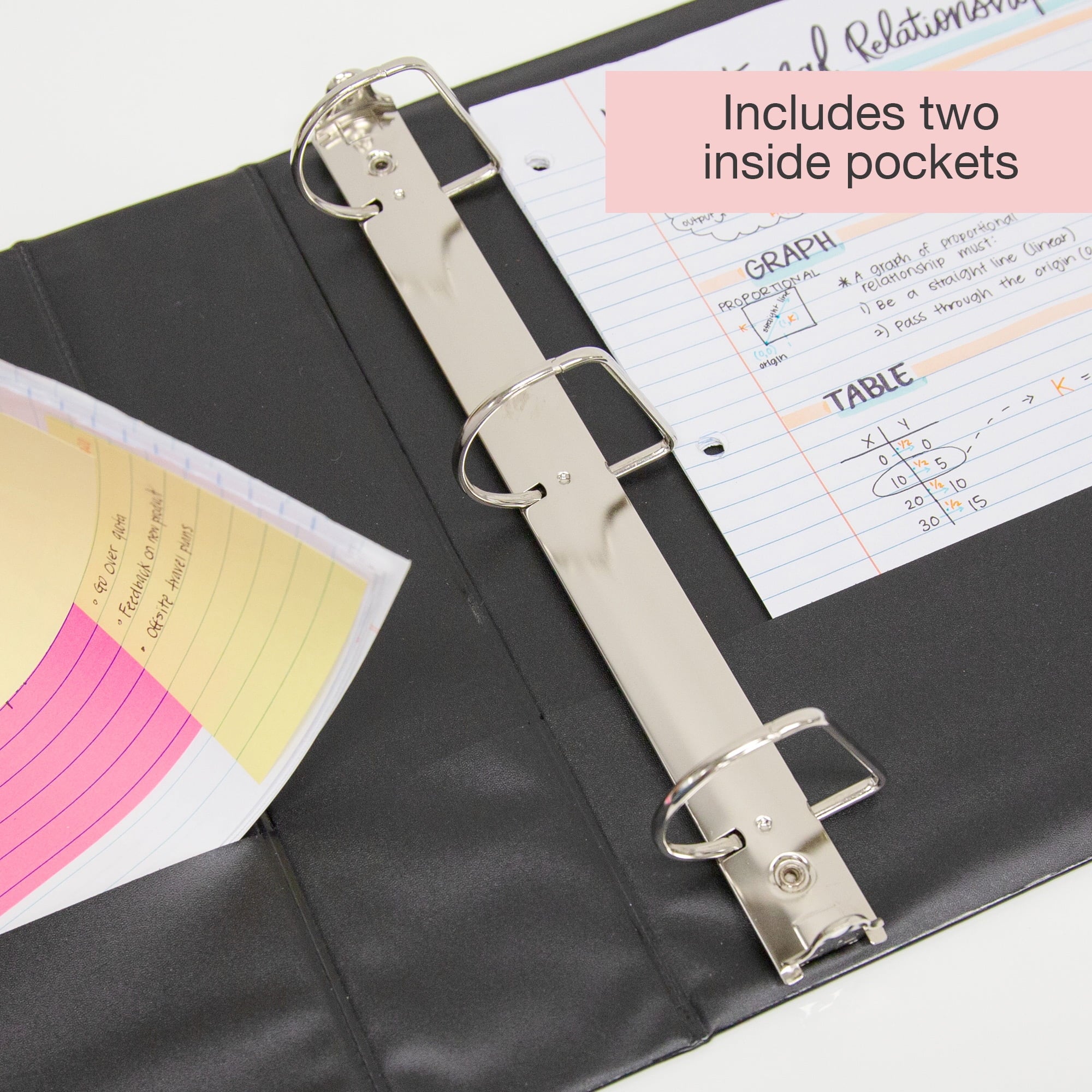 BAZIC 3 Ring Binder 3" View Binders Slant D Ring Black, Hold 600 Sheets, 4-Count - Image 4