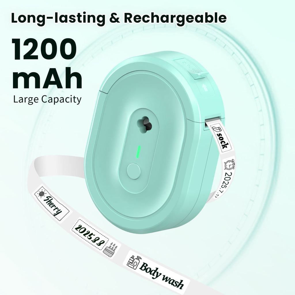 HKHKPI Label Makers, Mini Portable Bluetooth Label Maker Machine with Tape for School Office Home, Green - Image 5