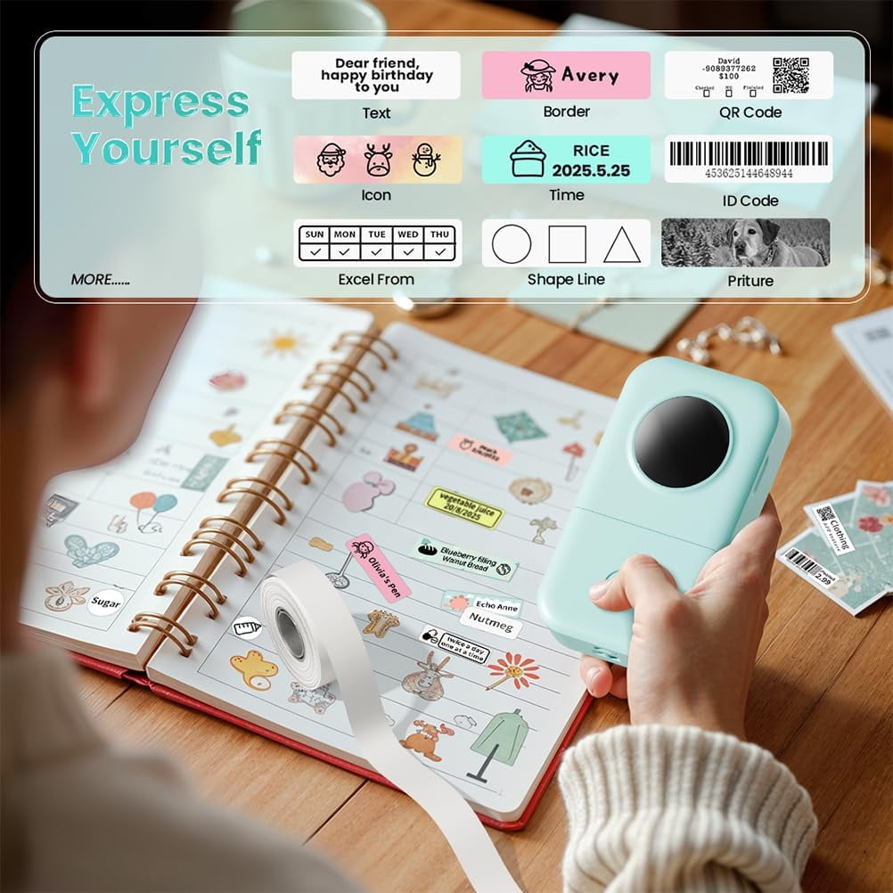 D30 Label Maker Machine, Portable Bluetooth Mini Label Printer, Smart Phone Handheld Thermal Sticker Small Labeler Mu... - Image 3