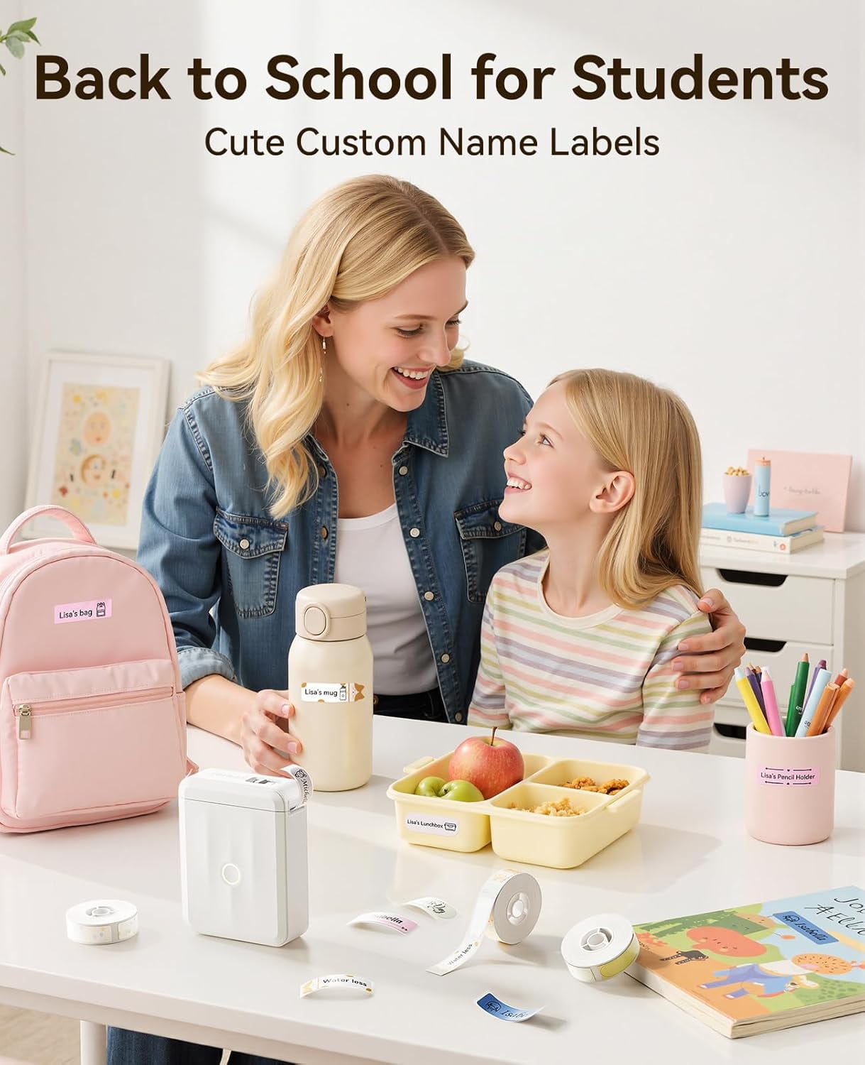 Label Maker Machine Bluetooth Label Printer for School Home Office Organization, Wireless Mini Labeler D110 Upgraded Version, Label Machine - Image 2
