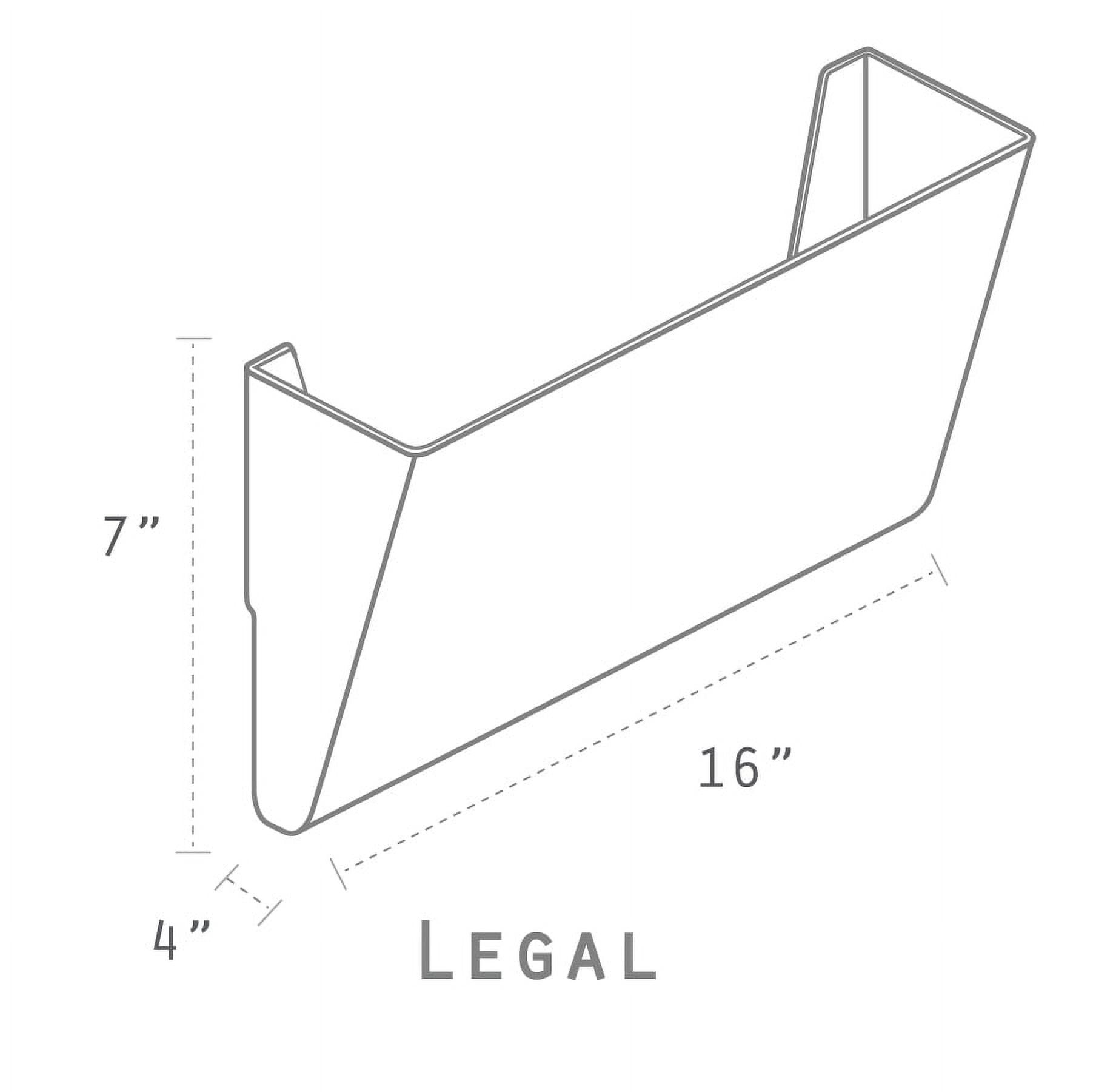 Legal-Size Unbreakable Wall Pocket, Plastic File Organizer, Smoke, 6-Pack - Image 5