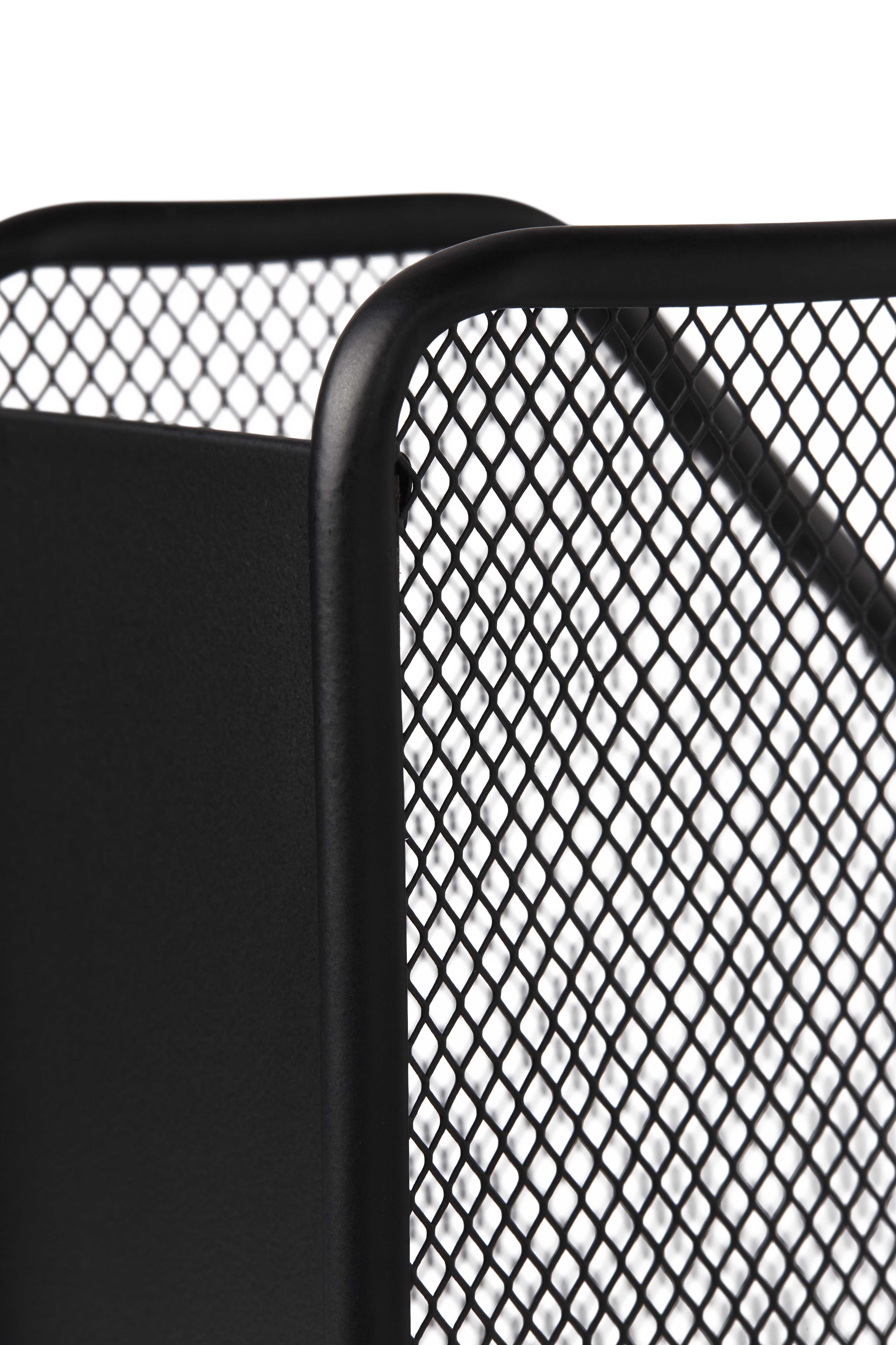 File Organizers, Metal Mesh Magazine File Holder, Black, One Compartment - Image 3