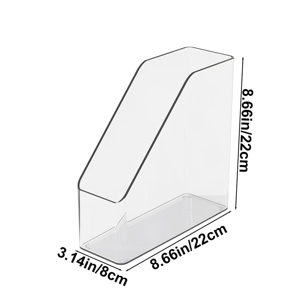 Lilgiuy Acrylic Desk File Organizer, Vertical Clear Magazine File Holder Workspace Sorters, Folder Rack for Office Accessories Organization - Image 3