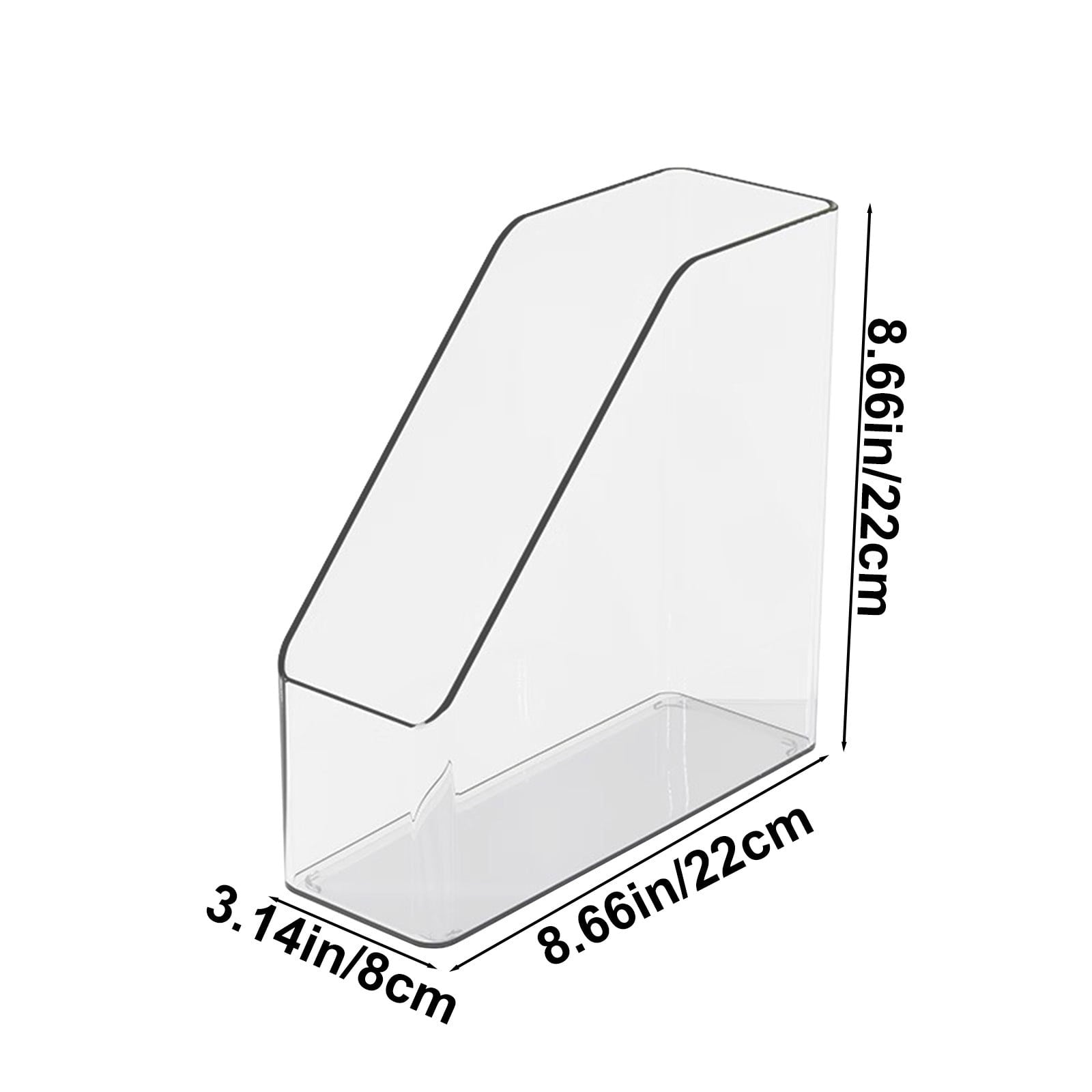 Lilgiuy Acrylic Desk File Organizer, Vertical Clear Magazine File Holder Workspace Sorters, Folder Rack for Office Accessories Organization - Image 3