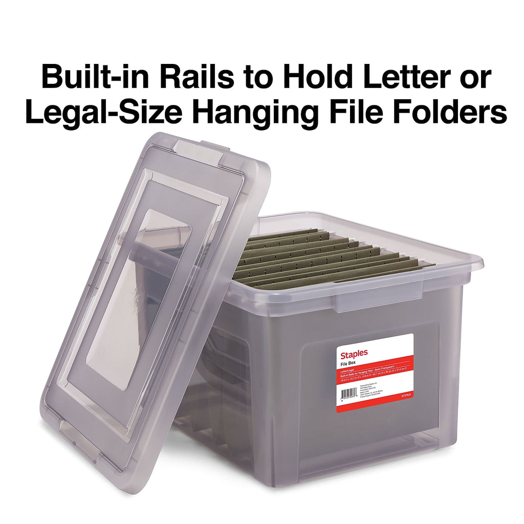 MyOfficeInnovations Hanging File Box Snap Lid Letter/Legal Size Frost Gray MYO24413996 - Image 3