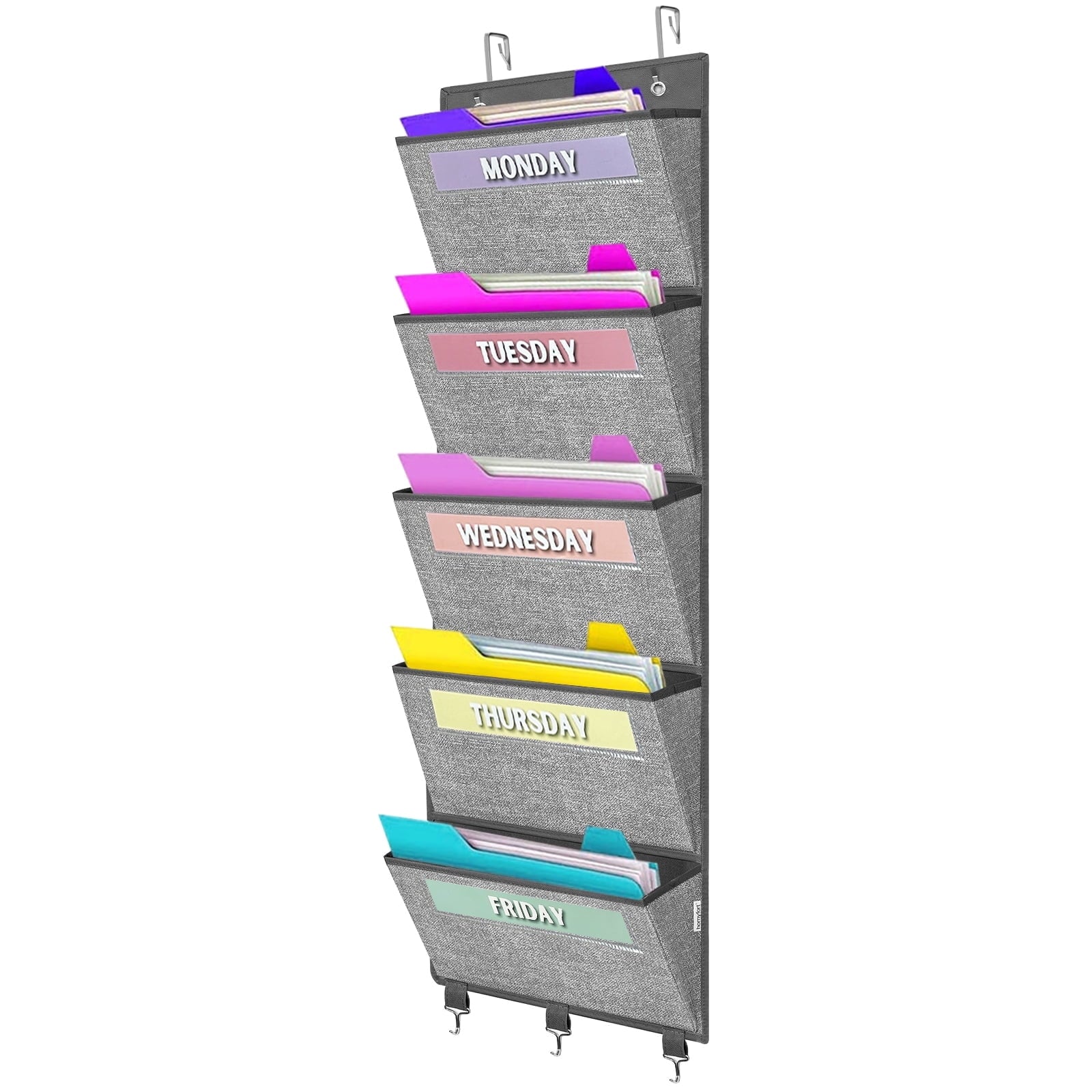 the Door hanging File Organizer, Weekly Hanging File Folders, Wall Organizers and Storage for Mail, Magazine, Noteboo...