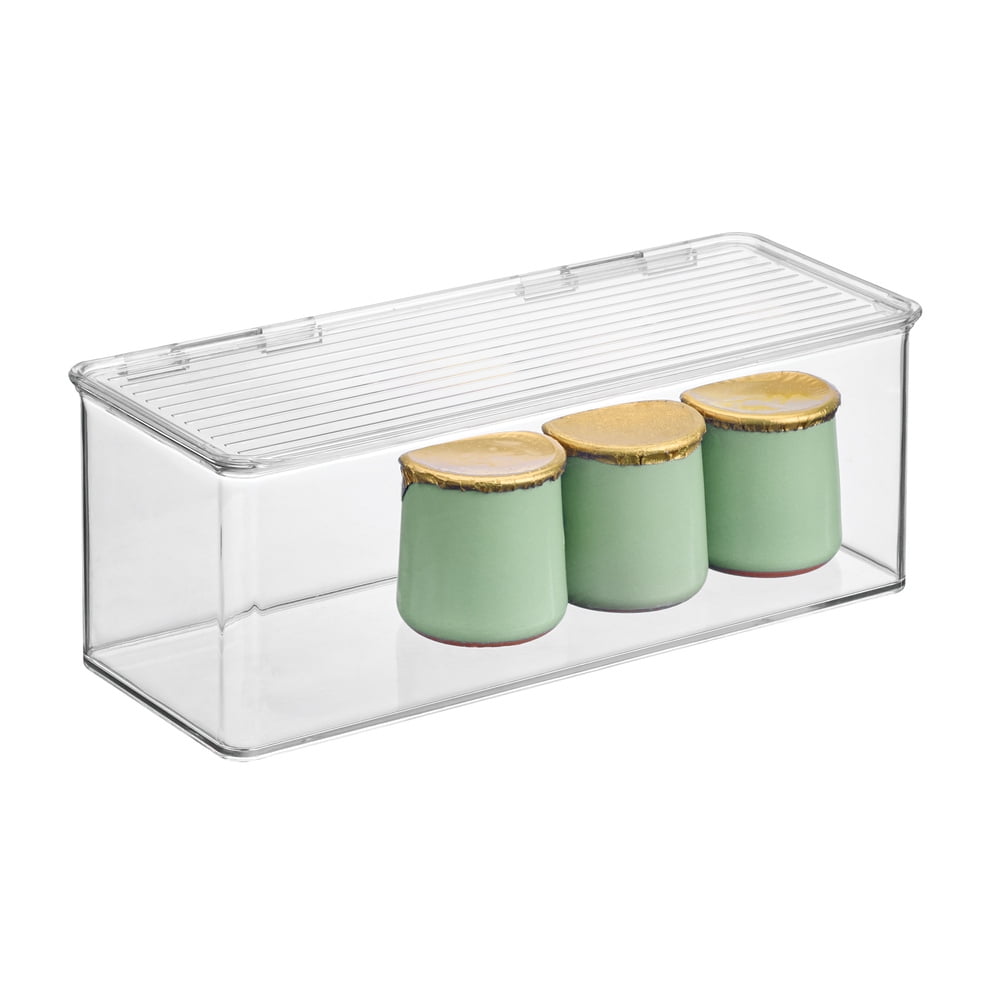 iDesign Stackable Hinged-Lid Storage Box, Lidded Storage Box for Organizing the Kitchen, Bathroom, or Home Office, 5....