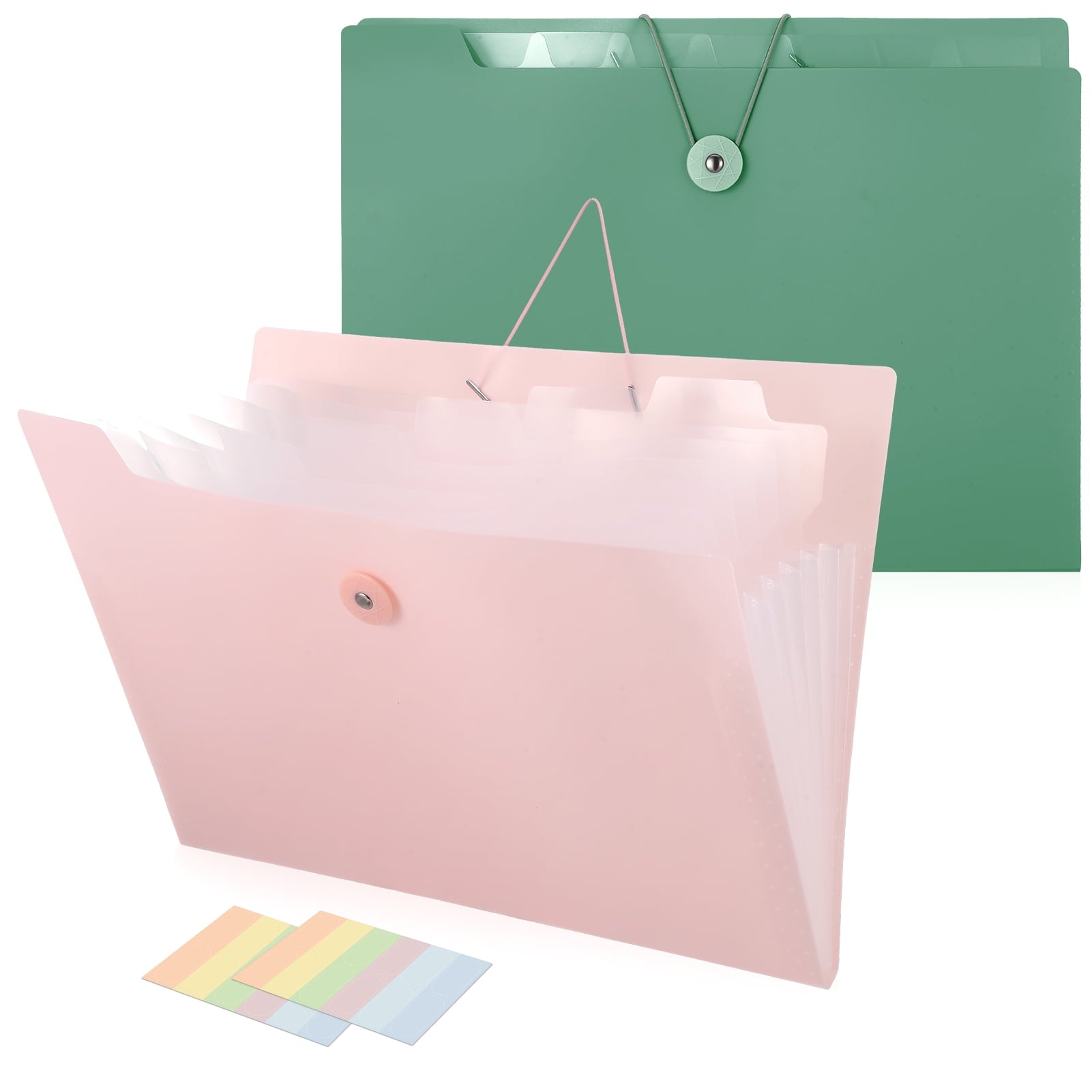 2 Pack Accordion File Organizer with Pockets, 8 Pockets Expandable File Folder, Portable Expandable Folders with Elas...